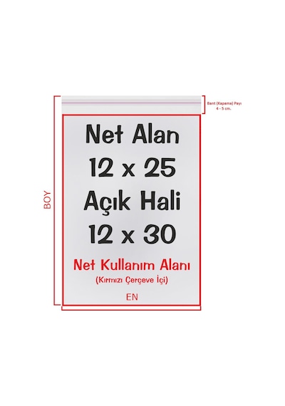 CarpCorn ﻿Şeffaf Bantlı Yapışkanlı Jelatin Poşet 12 x 25 + 5 CM - 12 x 30 CM 100 Adet