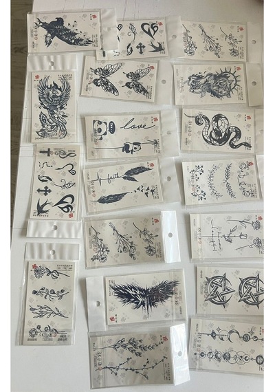 Toptan 50 Adet 1 Ay Kalıcı Geçici Dövme Paketi 11x8 Cm
