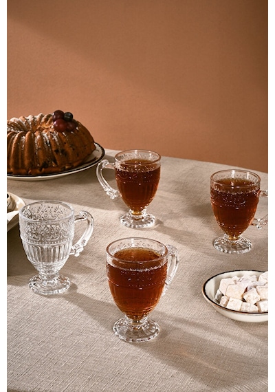 Karaca Leyla 4 Kişilik Çay Fincan Seti 190 Ml Şeffaf
