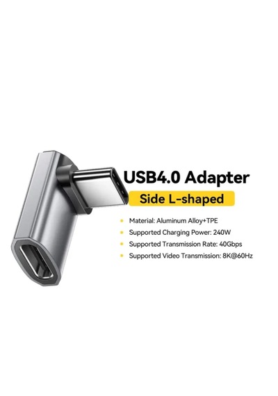 Essager 240W Type-C Erkek Type-C Dişi Adaptör 40GBPS 8k+4k USB 4.0 Ce Lisanslı Çevirici Dönüştürücü Adaptör