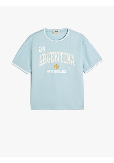 Koton Oversize Tişört Argentina Baskılı Kısa Kollu Bisiklet Yaka Mavi 4skb10577tk Mavi Koton Oversize Tişört Argentina Baskılı Kısa Kollu Bisiklet Yaka Mavi 4skb10577tk Mavi