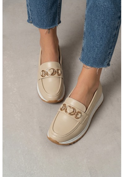 Giamgia Store Kadın Bej Ortopedik Loafer Günlük Loafer Ayakkabı-2334