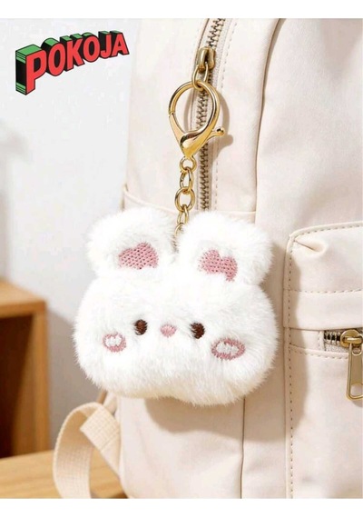 Pokoja Land 1 Paket Sevimli Tavşan Peluş Anahtarlık Çanta Charmı