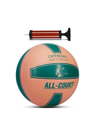 All Court Voleybol Topu Pompa Dahil Set Kauçuk Dikişsiz Yekpare Üretim İç Dış Mekan No:5 Açık Gri