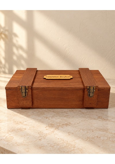 Kişiye Özel Kayın Ahşap Hatıra Kutusu 45x25x10 Cm Fındık Marin