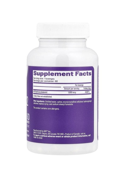 Advanced Orthomolecular Research Aor, Hydroxy B12, 1,000 Mcg, 60 Lozenges