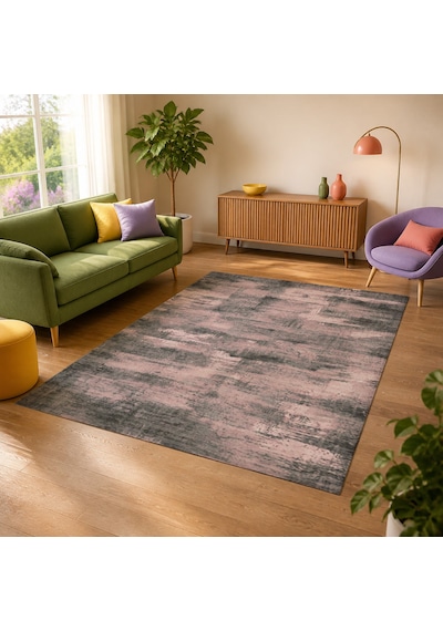 Kartela Halı Vintage Halı Kaymaz Taban Makinede Yıkanabilir Halı Gül Kurusu - 80 X 120 Cm