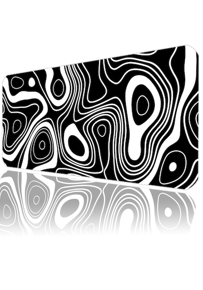 İlyuka Mousepad 90x40cm Büyük Boy Xxl Black And White Top. Map