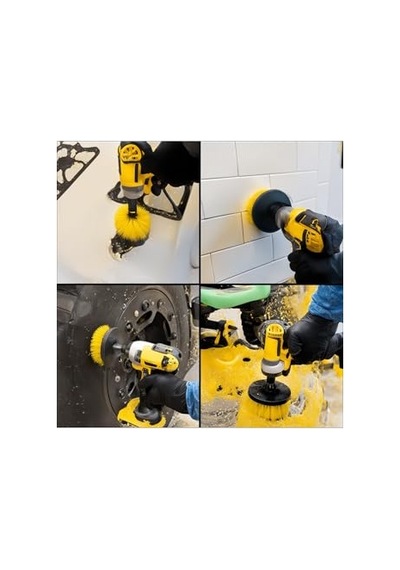 Busstier Matkap Ucu Temizleme Fırça Seti 3'lü Çok Amaçlı Temizlik Fırça Seti Matkap Ucuna Takılan Sert Kıllı Fırçalar Banyo Fayans Küvet Lavabo Halı Ve Araba Temizliği İçin