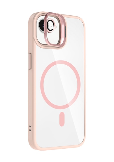 Adige Apple Uyumlu iPhone 16e Kılıf Etro Standlı + Kamera Lens Koruyucu Pembe