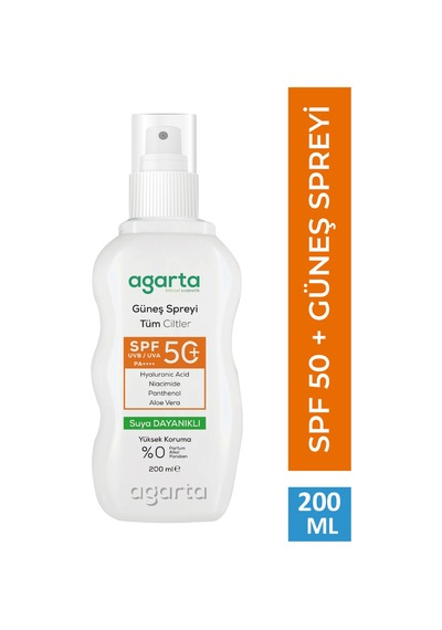 Agarta SPF 50+200 ML Yüz Ve Vücut Güneş Spreyi