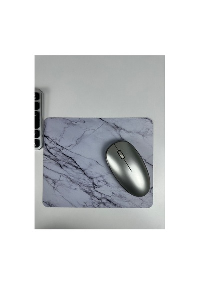 Beyaz Mermer Kaymaz Dikişli Kauçuk Oyuncu Mousepad V3 - 22x18 Gaming Mouse Pad Fare Altlığı
