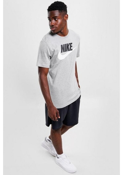 Nike Sportswear Futura Swoosh Logo Tee T Shirt Unisex Baskılı Tişört Gri Gri