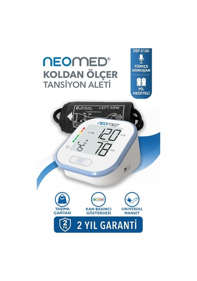 Neomed Dbp-61a0 Türkçe Konuşan Tek Tuşla Ölçen Üst Koldan Dijital Tansiyon Aleti