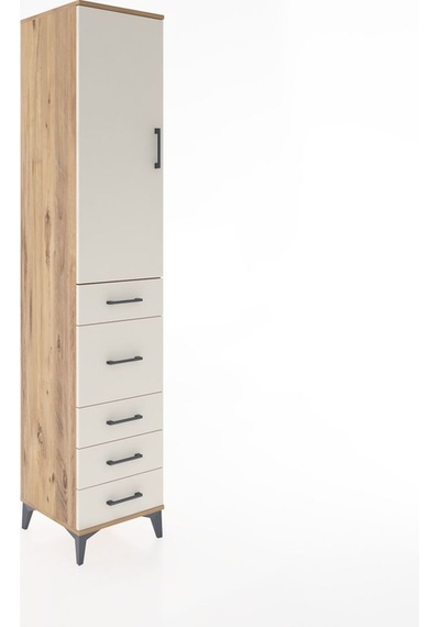 Hyperion Dolap 2 Raflı 5 Çekmeceli Tek Askılı 44x44x221 Çam-a... Çam