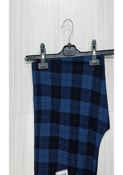 Tek Alt Kareli Desen Pantalon Kly 306 Acı Kahverengi