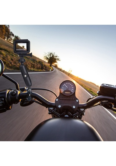 Gopro Hero 10/9/8/7/6/5/4 Aksiyon Kameraları Ve Daha Fazlası İçin Kamera Tutucu Tutucu, 360 Gidon Kamera Tutucu, 1/4 Dişli, Moto Bisiklet Gidonu İçin Siyah