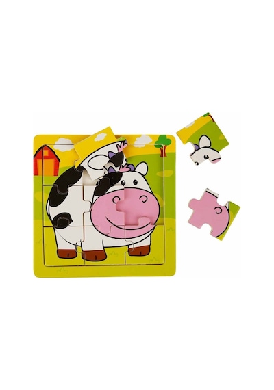 S00002907 Wooden Puzzle Anımals 9 Pcs 3 Ast