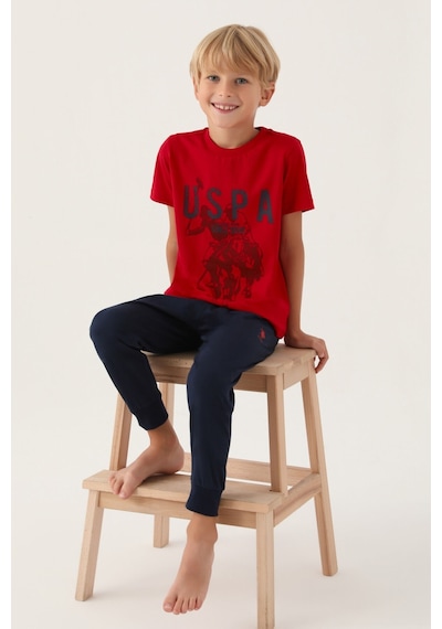 U.S. Polo Assn. Lisanslı Hat Kırmızı Erkek Çocuk Pijama Takımı 5274-43052 Kırmızı