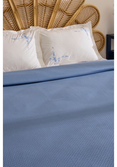 Karaca Home Ardelle Çift Kişilik %100 Pamuk Pike Takımı Mavi