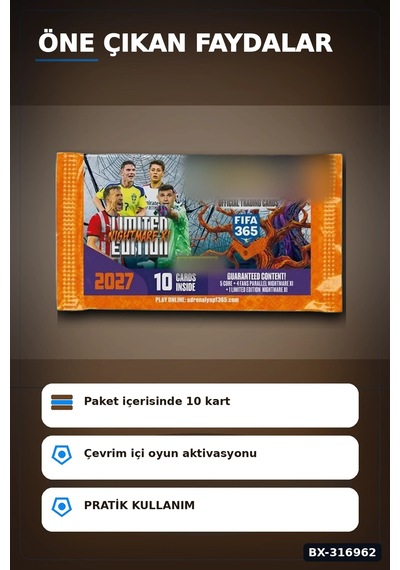 Fıfa 365 2026/2027 Futbolcu Kartı Paketi Adrenalyn Xl Nightmare Limitli Bx-316962