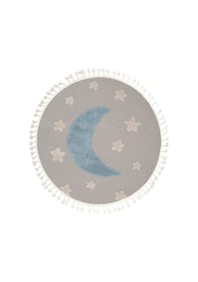 Dolce Vita Halı Kids 472 Moon Yuvarlak Çocuk Odası Halısı Mavi