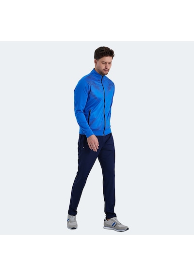 Slazenger RECOGNIZE Erkek Fermuarlı Dik Yaka Cepli Saks Mavi Eşofman Takımı