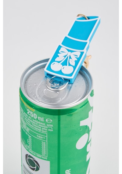 Vivaq Bebe Mavi Kiraz Desenli Ruj Şeklinde 3d Baskı İçecek Açacağı Charm Çanta Aksesuarı Anahtarlık