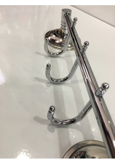 Saray Banyo Paslanmaz Krom 3'Lü Bornozluk Çok Renkli