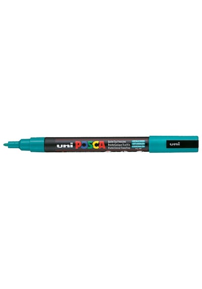 Uni-ball Markör Boyama Posca Su Bazlı Poster 0.9-1.3 Mm Zümrüt Yeşili Pc-3m Çok Renkli