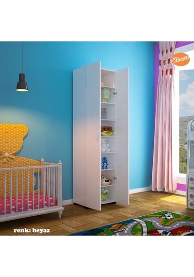 Çok Amaçlı Dolap Mutfak Dolabı Banyo Dolabı Çocuk Odası Dolabı 8 Raflı Dolap Kapaklı Beyaz Çok Amaçlı Dolap Mutfak Dolabı Banyo Dolabı Çocuk Odası Dolabı 8 Raflı Dolap Kapaklı Beyaz