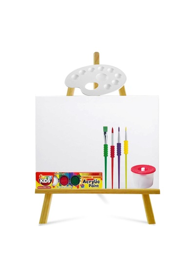 Funny Kids 6x15 ml Akrilik Boya Seti 25x35 Tuval Çocuk Boyası