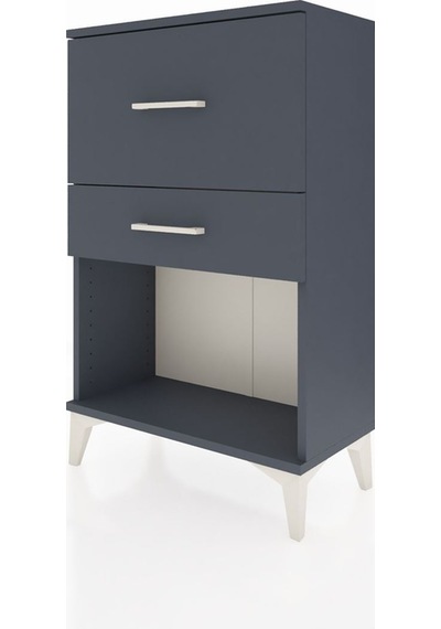 Arges Komodin 2 Çekmeceli 60x30x96 Antrasit-antrasit Antrasit