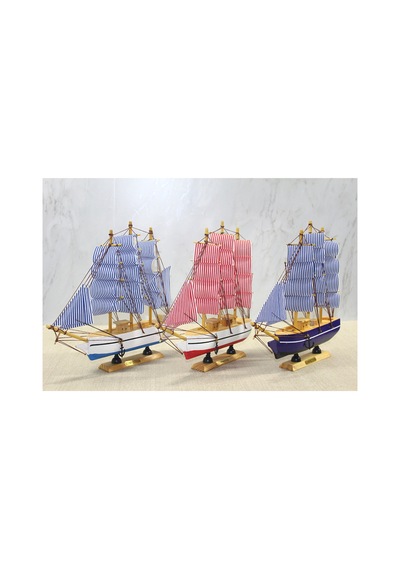 2 Adet Ahşap Gemi Dekoratif Denizci Maketi, Masaüstü Ve Raf İçin Model, 30x28 Cm, Wooden Ship, Nautical