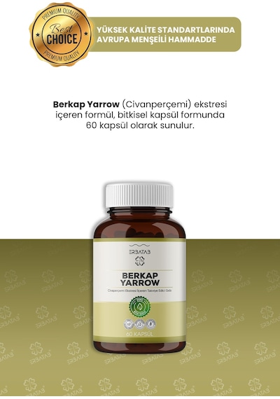 Erbatab Civan Perçemi Ekstresi Berkap Yarrow 60 Kapsül