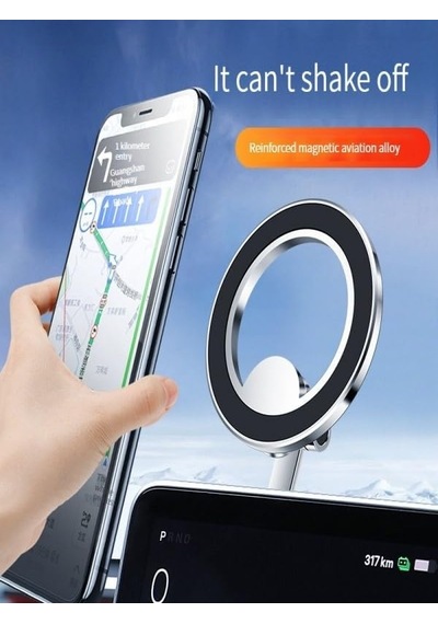 Araç Telefon Tutucu Manyetik, 360 Dönebilir, Gösterge Paneli Ve Ön Cam Uyumlu, Siyah Diğer
