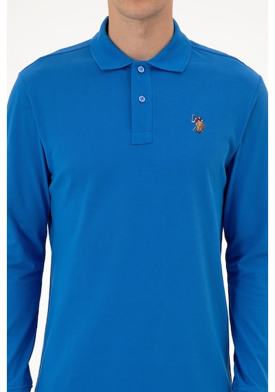 U.S. Polo Assn. Erkek Regular Fit Polo Yaka Koyu Mavi Basic Sweatshirt 50313772-VR032