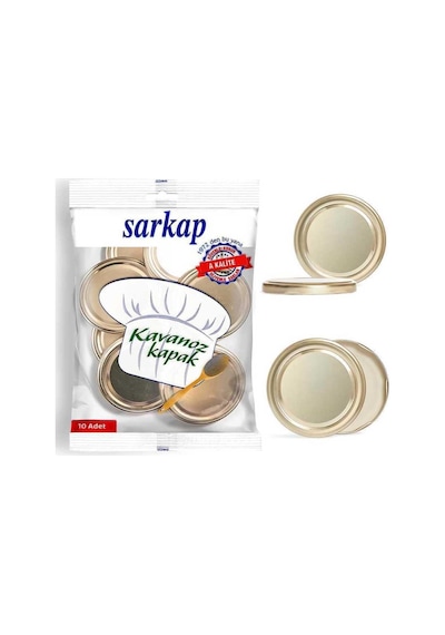 Hijyenik Paketli 10 Adet Kavanoz Kapağı - Gold - 82 Mm Altın