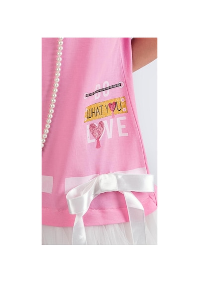 Mnk Baby & Kids Tütü Etekli Yazlık Penye Kız Çocuk Spor Elbise M00703 Pembe