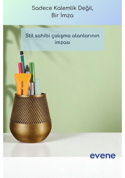 Kalemlik Masa Kalemliği Organizer Kalemlik Altın Eskitme Renk Model 89 Çok Renkli