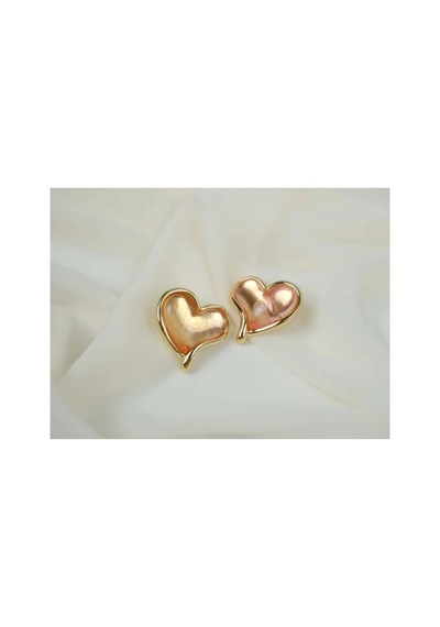 Lunarie Kalp Vintage Statement Vintage Küpe 14k Gold Çerçeveli Pembe