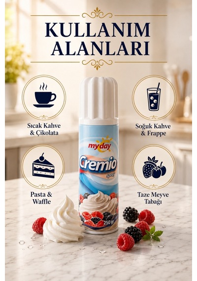 Myday Sprey Krem Şanti Pratik Kahve ve Pasta Süsleme Şantisi 250 G