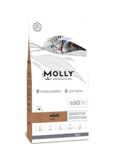 Molly Düşük Tahıllı Hypoallergenic Kuzulu Yetişkin Kedi Maması 15+1 Kg