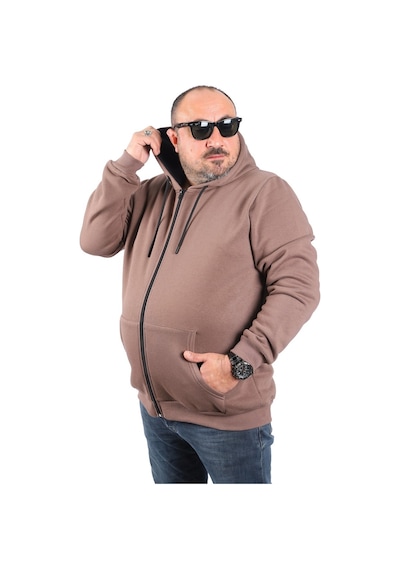 Moc Grande Mocgrande Büyük Beden Unisex Kapüşonlu 3Ip Sweat 11701 Taba