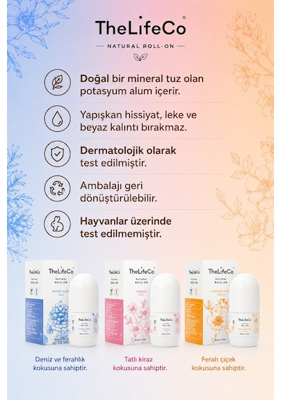 The Lifeco White Cedar + White Flowers Roll-On Deodorant 2 x 60 ML