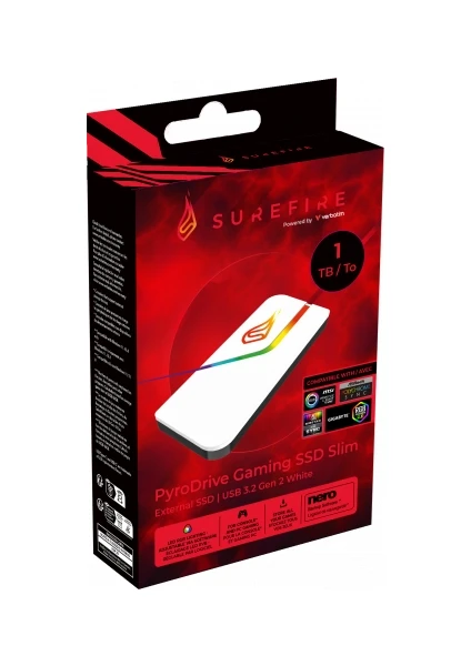 Verbatim Surefire By Verbatim Pyrodrive Slim 1tb Rgb Taşınabilir Ssd 1000mb/s - 1000mb/s