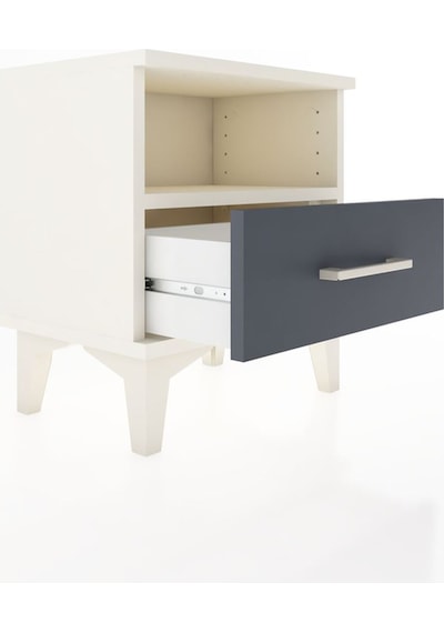 Arges Komodin Tek Raflı Tek Çekmeceli 44x30x48 Aytaşı-antrasit Aytaşı