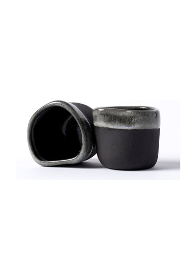 Must Bej/mavi Stoneware El Yapımı Mug & Türk Kahvesi Karışık 2li Set 8632 Siyah Beyaz