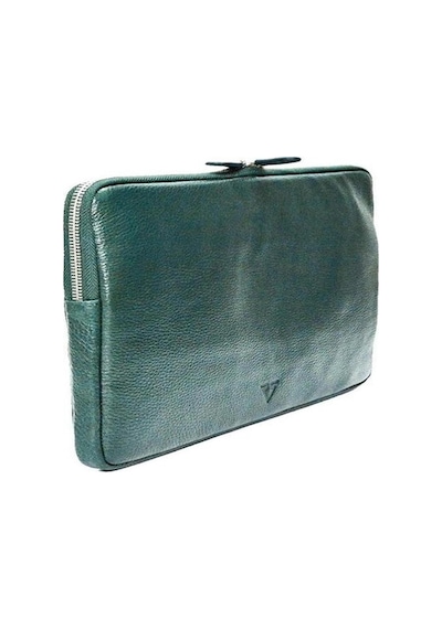 Rich Smith Gerçek Deri Laptop Askılı Clutch Çanta / 6218 Yeşil Arsel Parlak Siyah