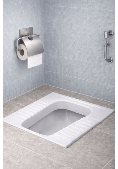 Karteya Yapışkanlı Krom Kapaklı Tuvalet Kağıdı Askısı Wc Kağıtlık Gri